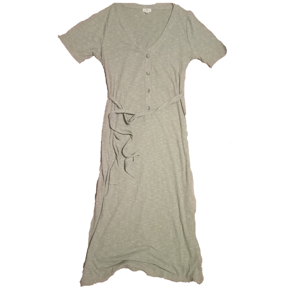 Mason + Belle green midi short sleeved dress